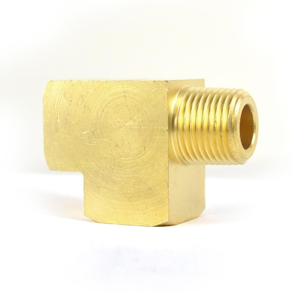 Interstate Pneumatics Brass Street Pipe Tee Fitting 1/8 Inch Female NPT x 1/8 Inch Male NPT x 1/8 Inch Female NPT FST22RT - main